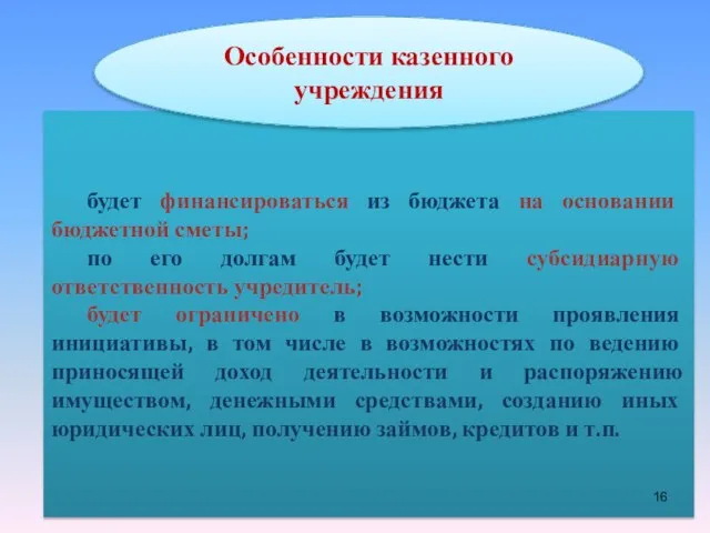 будет финансироваться из бюджета на основании бюджетной сметы; по его долгам будет