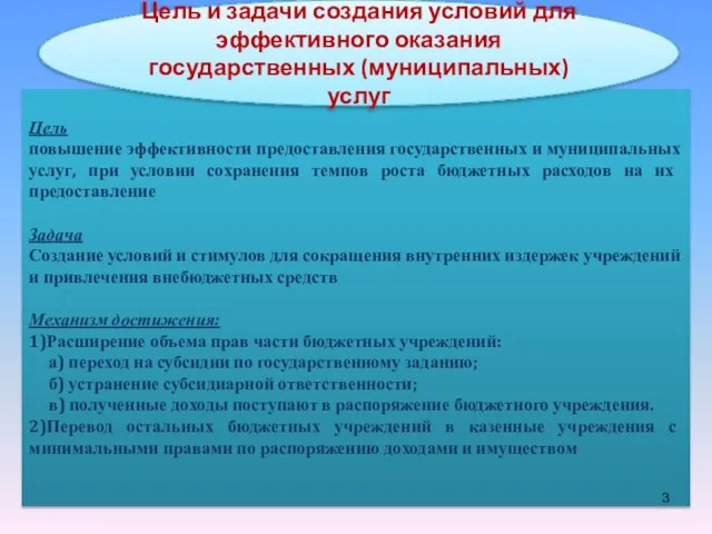 Цель повышение эффективности предоставления государственных и муниципальных услуг, при условии сохранения темпов