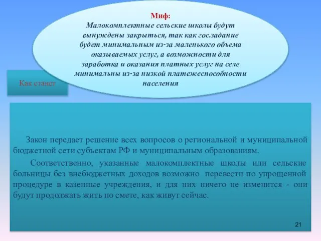 Как станет Миф: Малокомплектные сельские школы будут вынуждены закрыться, так как гос.задание