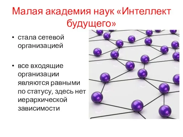 Малая академия наук «Интеллект будущего» стала сетевой организацией все входящие организации являются