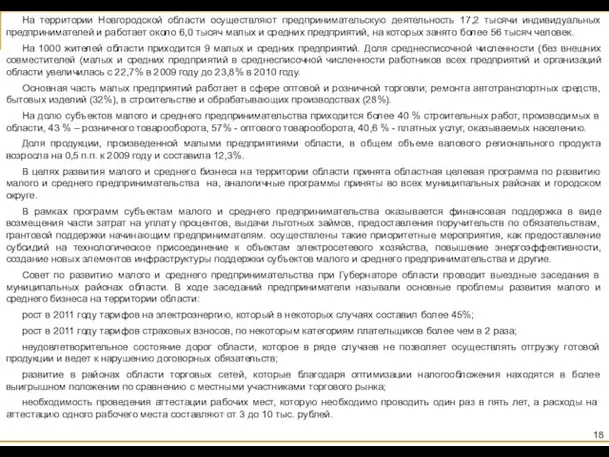 На территории Новгородской области осуществляют предпринимательскую деятельность 17,2 тысячи индивидуальных предпринимателей и