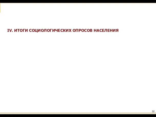 IV. ИТОГИ СОЦИОЛОГИЧЕСКИХ ОПРОСОВ НАСЕЛЕНИЯ