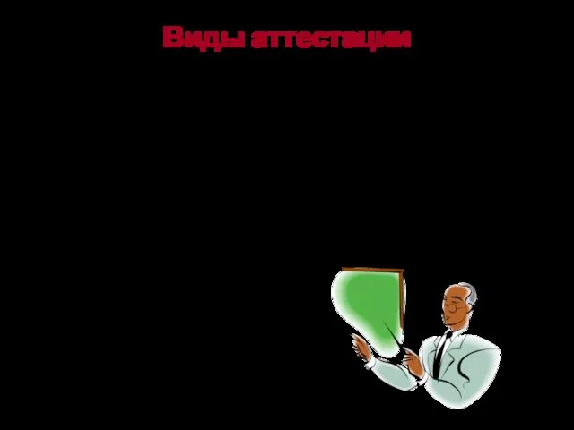 Виды аттестации Обязательная Каждые 5 лет для подтверждения соответствия педагога занимаемой должности