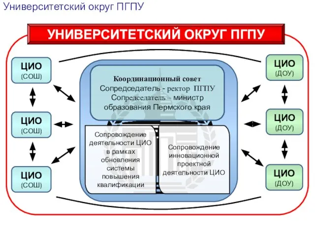 УНИВЕРСИТЕТСКИЙ ОКРУГ ПГПУ ЦИО (ДОУ) ЦИО (ДОУ) ЦИО (ДОУ) ЦИО (СОШ) ЦИО