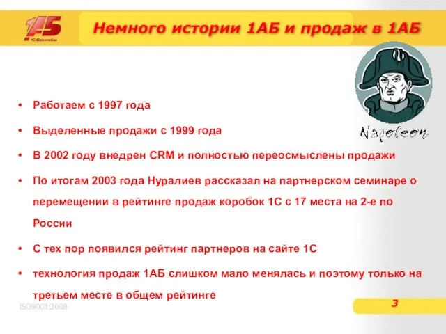 Немного истории 1АБ и продаж в 1АБ Работаем с 1997 года Выделенные