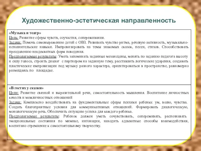 Художественно-эстетическая направленность