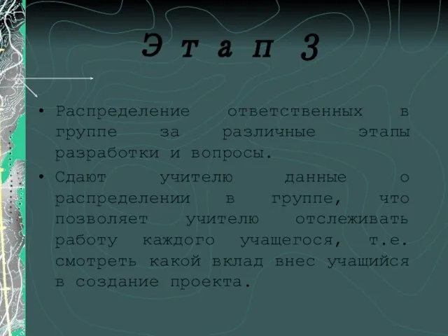 Этап 3 Распределение ответственных в группе за различные этапы разработки и вопросы.