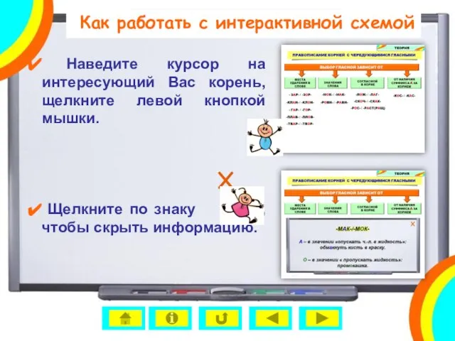 Как работать с интерактивной схемой Наведите курсор на интересующий Вас корень, щелкните