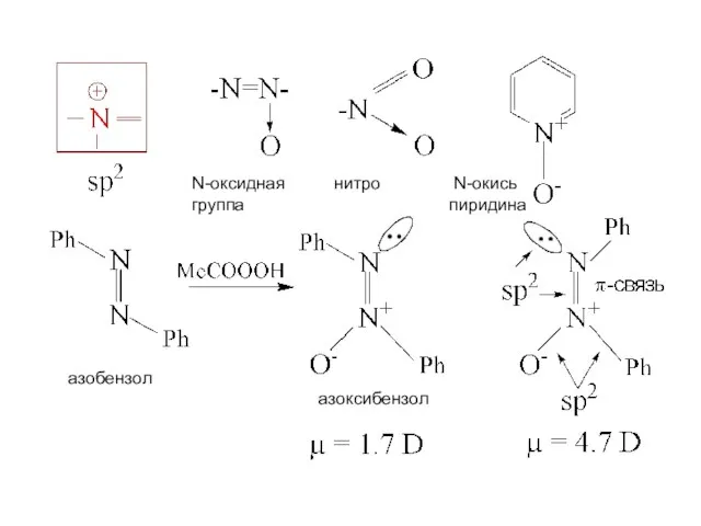 N-оксидная нитро N-окись группа пиридина азобензол азоксибензол