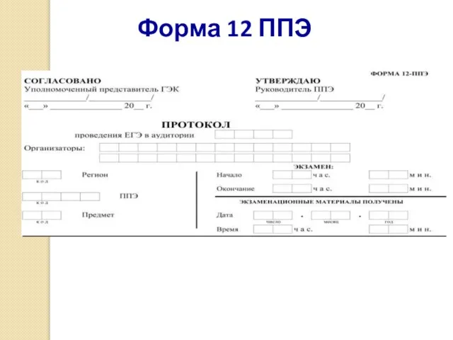 Форма 12 ППЭ