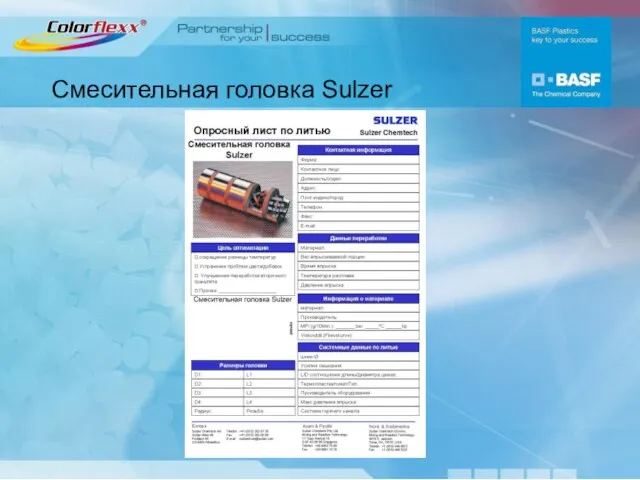 Смесительная головка Sulzer