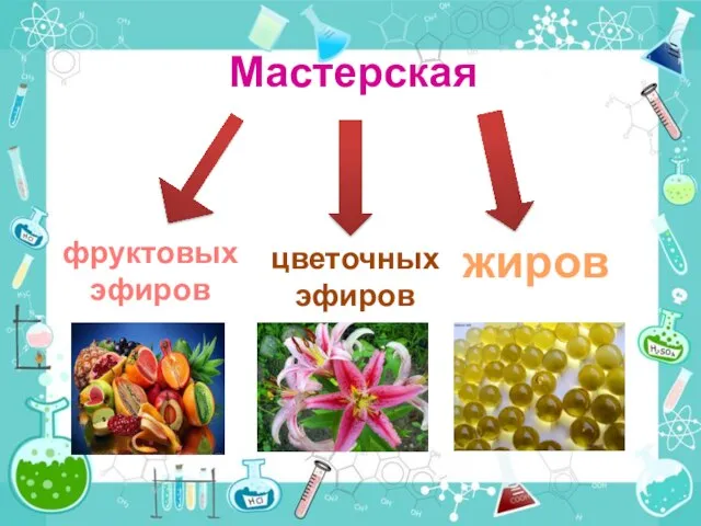 Мастерская фруктовых эфиров цветочных эфиров жиров