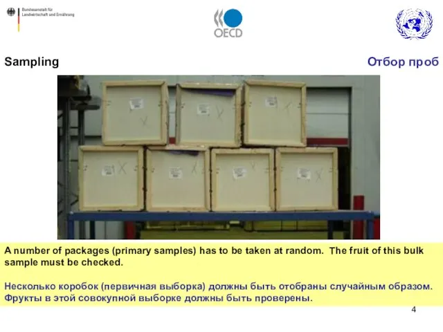 A number of packages (primary samples) has to be taken at random.