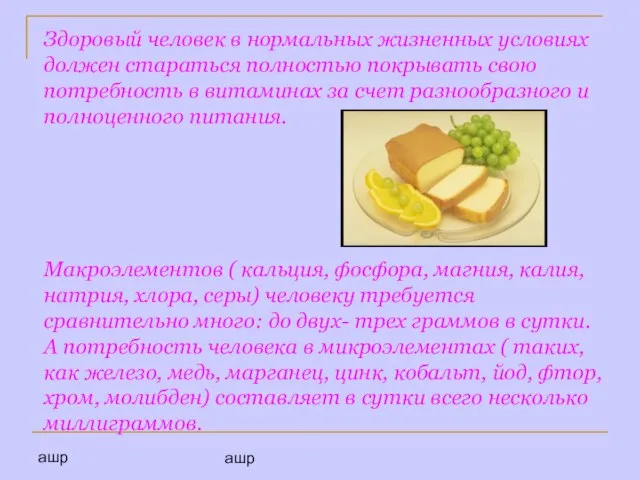 ашр ашр Здоровый человек в нормальных жизненных условиях должен стараться полностью покрывать