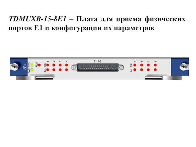 TDMUXR-15-8E1 – Плата для приема физических портов Е1 и конфигурации их параметров