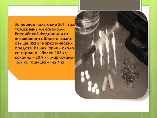 За первое полугодие 2011 года таможенными органами Российской Федерации из незаконного оборота