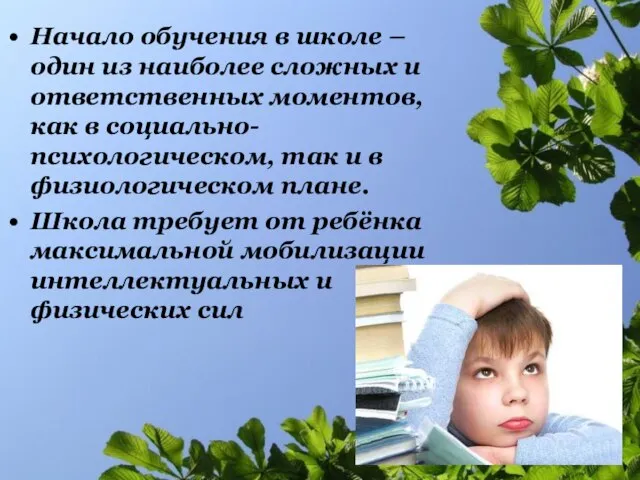 Начало обучения в школе – один из наиболее сложных и ответственных моментов,