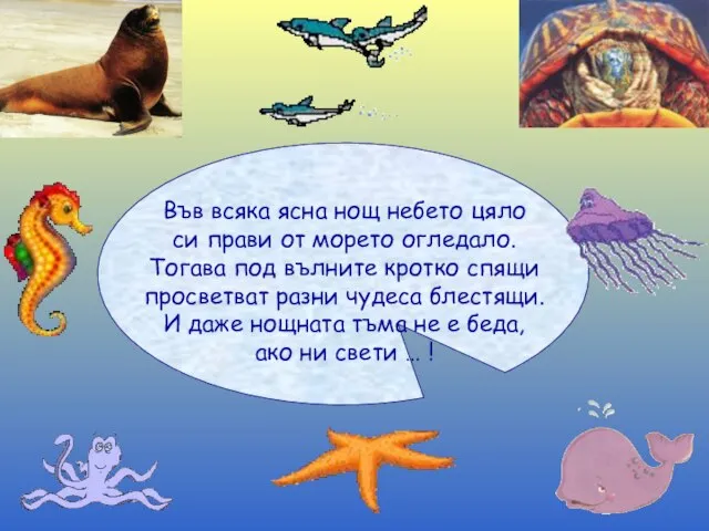 Във всяка ясна нощ небето цяло си прави от морето огледало. Тогава