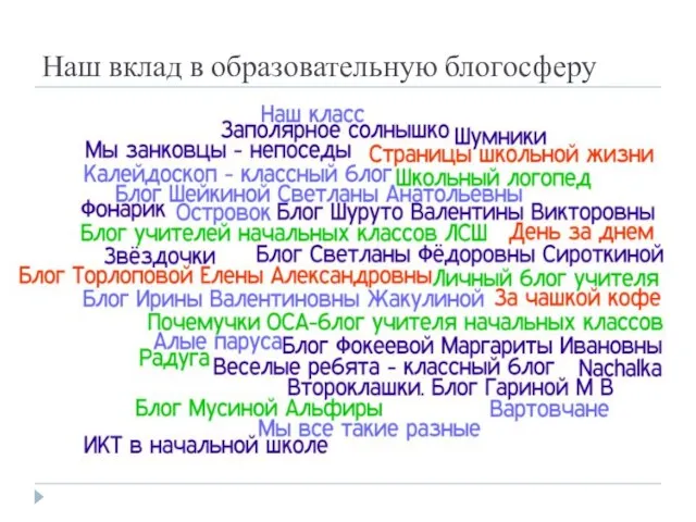 Наш вклад в образовательную блогосферу