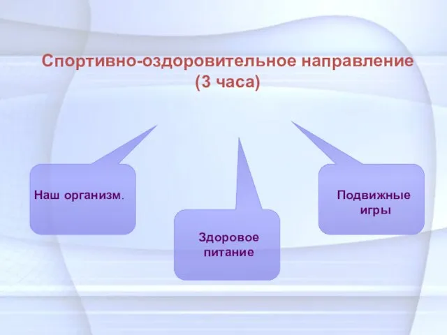 Спортивно-оздоровительное направление (3 часа)