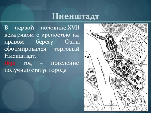 Ниенштадт В первой половине XVII века рядом с крепостью на правом берегу