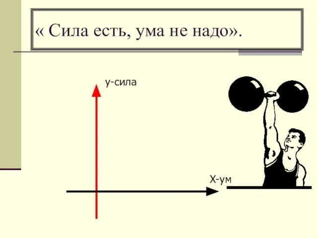 « Сила есть, ума не надо». у-сила Х-ум