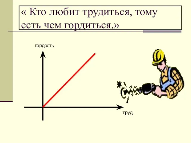 « Кто любит трудиться, тому есть чем гордиться.» гордость труд