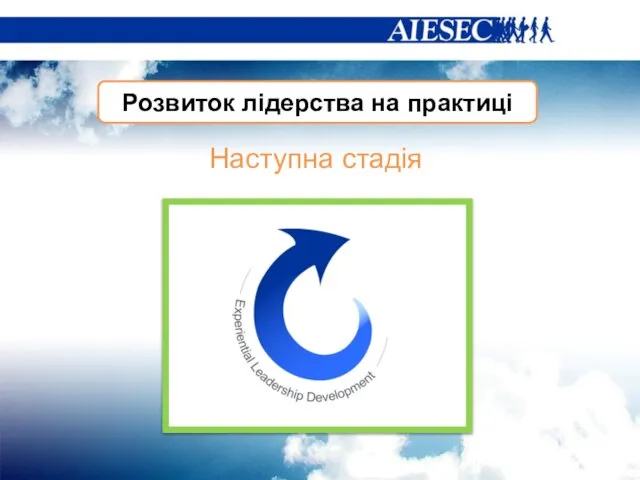 Розвиток лідерства на практиці Наступна стадія