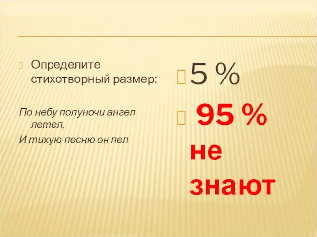 Определите стихотворный размер: По небу полуночи ангел летел, И тихую песню он