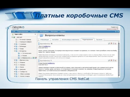 Платные коробочные CMS Панель управления CMS NetCat