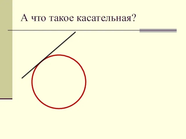 А что такое касательная?