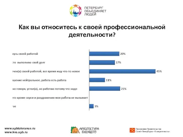 Как вы относитесь к своей профессиональной деятельности? www.spbtolerance.ru www.kvs.spb.ru