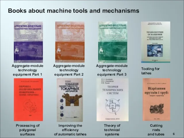 Books about machine tools and mechanisms Aggregate-module technology equipment Part 1 Aggregate-module