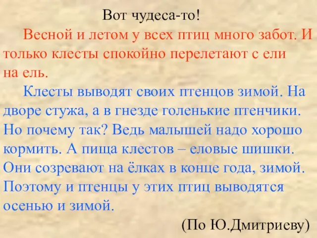 Вот чудеса-то! Весной и летом у всех птиц много забот. И только