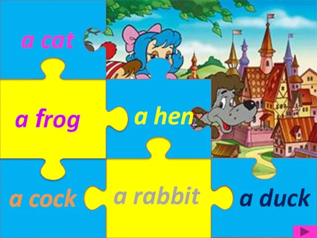 a rabbit a hen a cock a frog a cat a duck