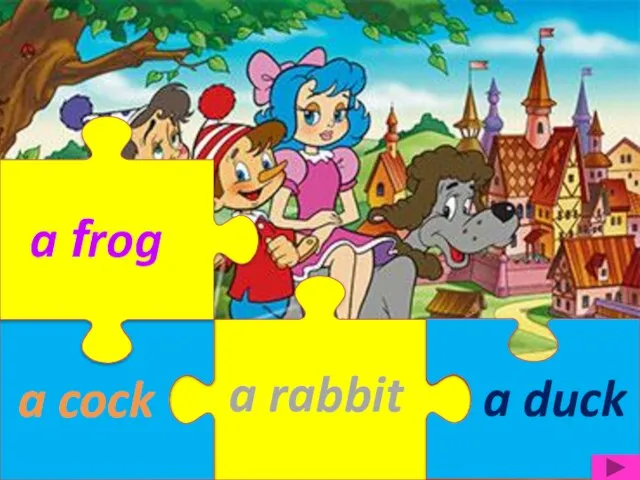 a rabbit a cock a frog a duck