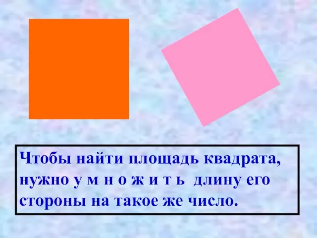 Чтобы найти площадь квадрата, нужно у м н о ж и т