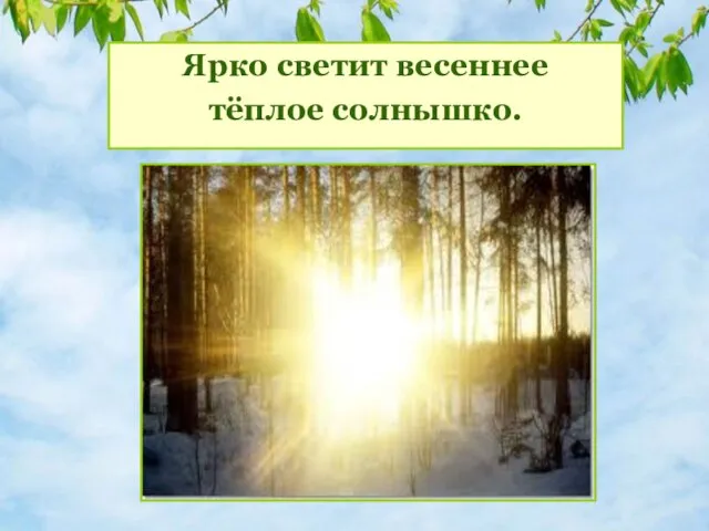 Что происходит в природе весной? Ярко светит весеннее тёплое солнышко.