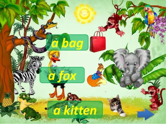 a fox a kitten a bag