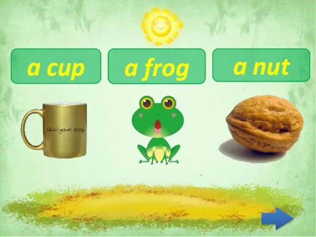 a nut a cup a frog