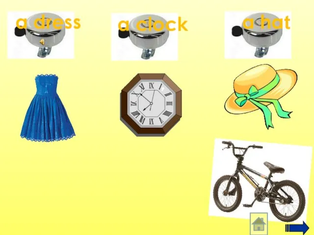 a hat a dress a clock