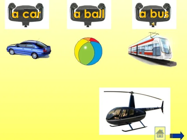 a car a ball a bus