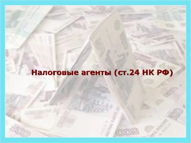 5. Налоговые агенты (ст.24 НК РФ)