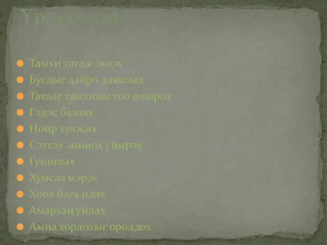 Тамхи татаж эхлэх Бусдыг дайрч давшлах Татдаг тамхины тоо олшрох Гэдэс базлах