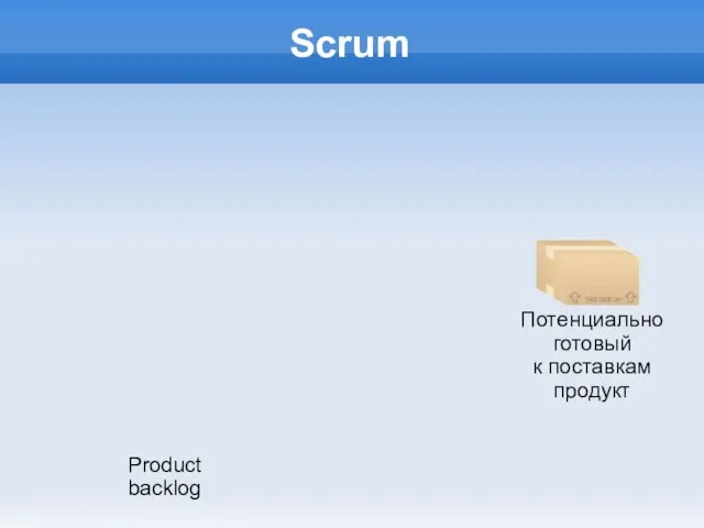 Scrum Потенциально готовый к поставкам продукт Product backlog