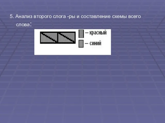 5. Анализ второго слога -ры и составление схемы всего слова: