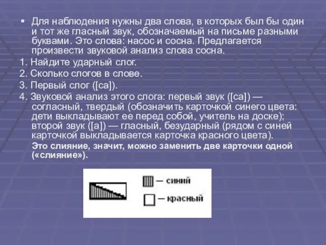 Для наблюдения нужны два слова, в которых был бы один и тот