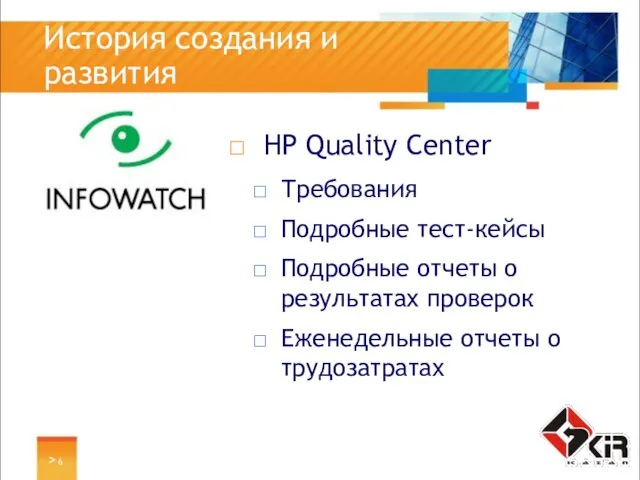 > История создания и развития HP Quality Center Требования Подробные тест-кейсы Подробные