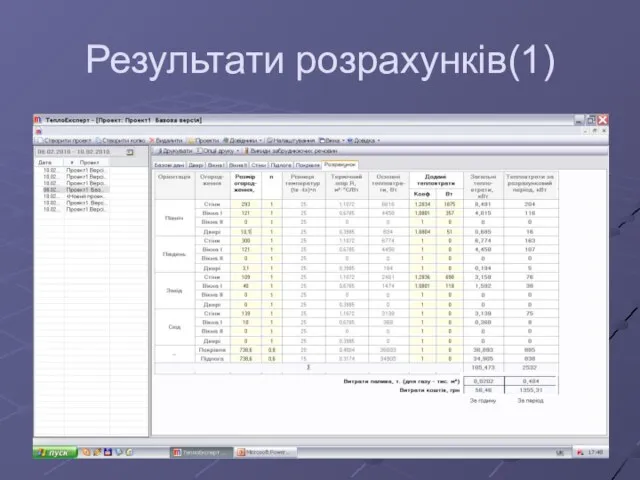 Результати розрахунків(1)