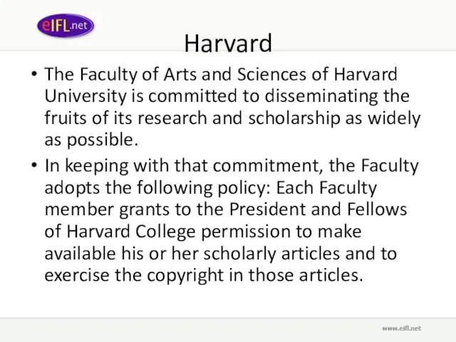 Harvard The Faculty of Arts and Sciences of Harvard University is committed